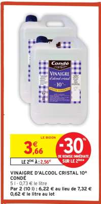 VINAIGRE D'ALCOOL CRISTAL 10° CONDÉ