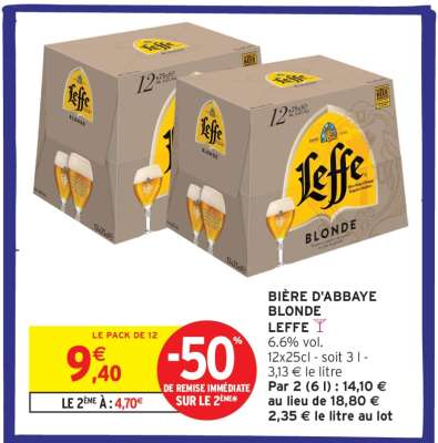 BIÈRE D'ABBAYE BLONDE LEFFE
