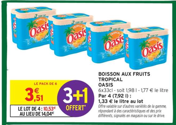 BOISSON AUX FRUITS TROPICAL “OASIS”