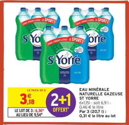 Eau Minérale Naturelle Gazeuse St Yorre