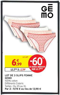 Lot de 3 Slips Femme