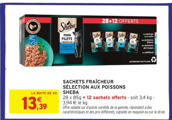SACHETS FRAÎCHEUR SÉLECTION AUX POISSONS SHEBA