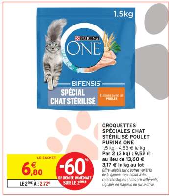 PURINA ONE BIFENSIS SPÉCIAL CHAT STÉRILISÉ