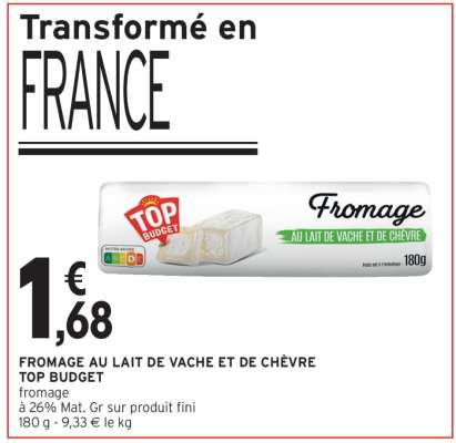 FROMAGE AU LAIT DE VACHE ET DE CHÈVRE TOP BUDGET