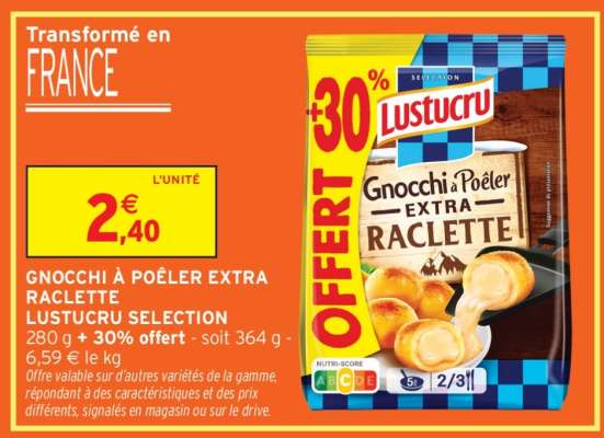 Gnocchi à Poêler Extra Raclette Lustucru Selection