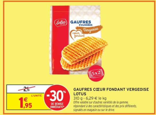 GAUFRES CŒUR FONDANT VERGEOISE LOTUS