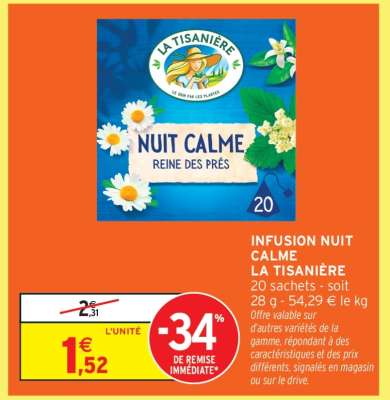 Infusion Nuit Calme La Tisanière