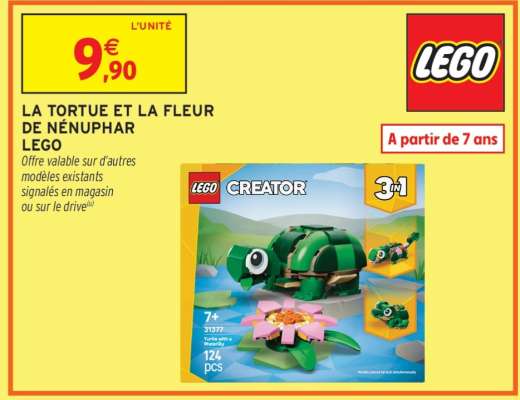 LA TORTUE ET LA FLEUR DE NÉNUPHAR LEGO