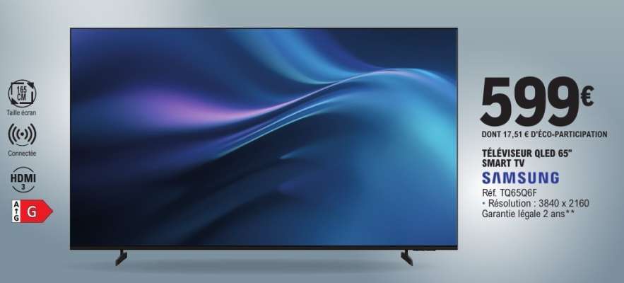 TÉLÉVISEUR QLED 65" SMART TV SAMSUNG
