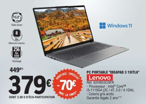 PC PORTABLE "IDEPAD 3 15ITL6"