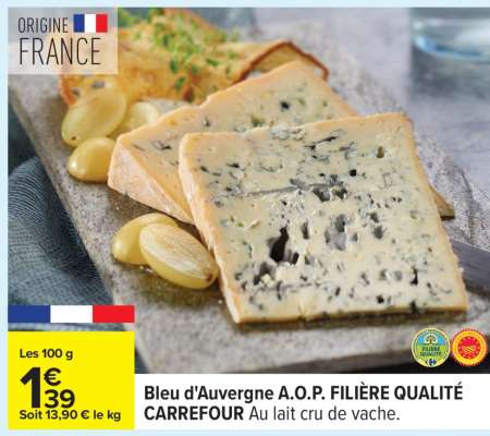 Bleu d'Auvergne A.O.P. FILIERE QUALITE CARREFOUR