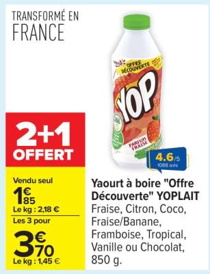 Yaourt à boire "Offre Découverte" YOPLAIT
