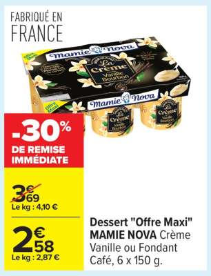 Dessert "Offre Maxi" MAMIE NOVA