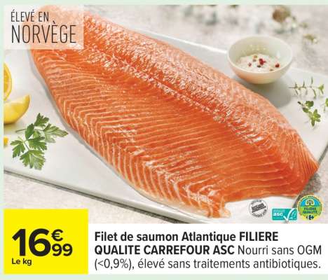 Filet de saumon Atlantique FILIERE QUALITE CARREFOUR ASC