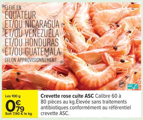 Crevette rose cuite ASC
