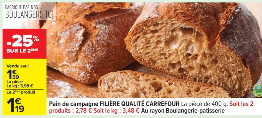 Pain de campagne FILIERE QUALITE CARREFOUR