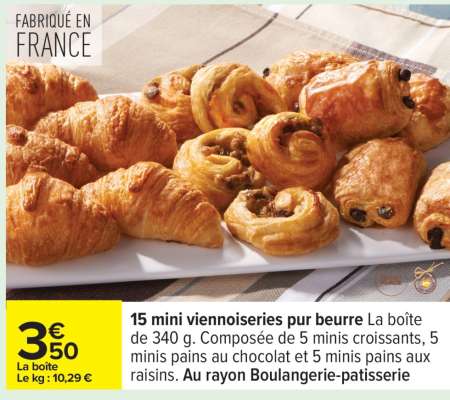 15 mini viennoiseries pur beurre