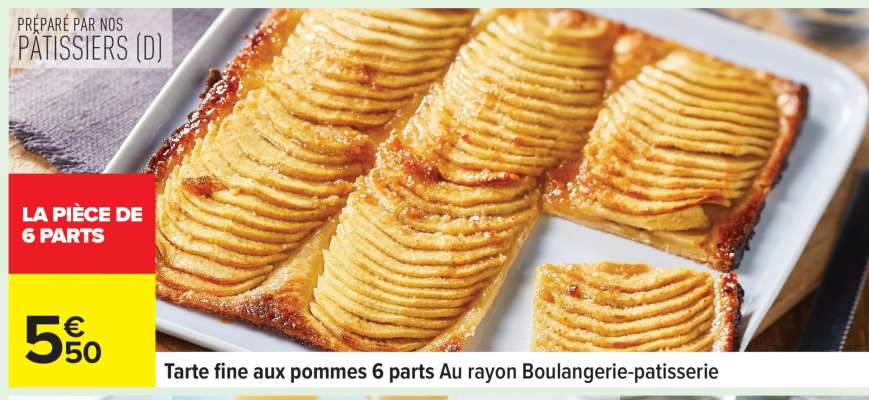 Tarte fine aux pommes 6 parts