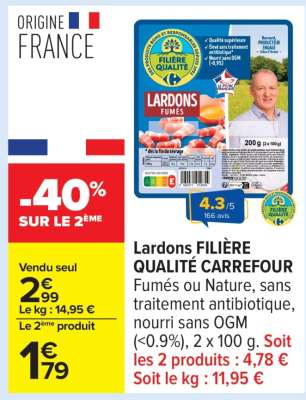 Lardons Filière Qualité Carrefour