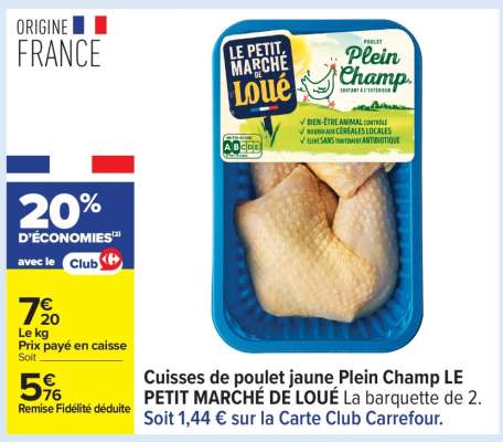 Cuisses de poulet jaune Plein Champ LE PETIT MARCHÉ DE LOUÉ
