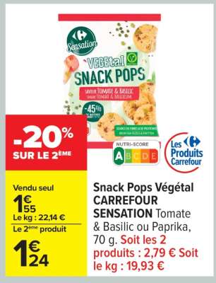 Snack Pops Végétal CARREFOUR SENSATION