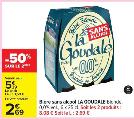 Bière sans alcool LA GOUDALE