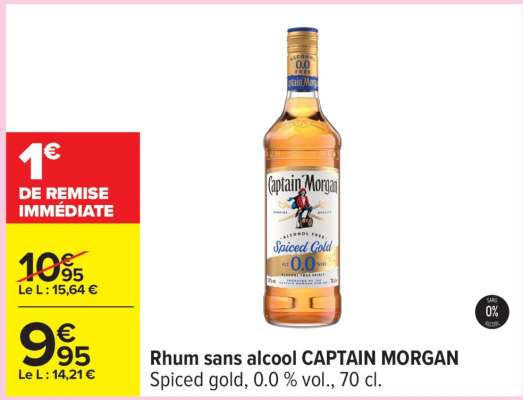 Rhum sans alcool CAPTAIN MORGAN
