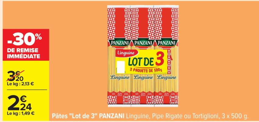 Pâtes «Lot de 3» PANZANI