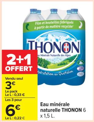 Eau minérale naturelle THONON 6 X 1.5 L