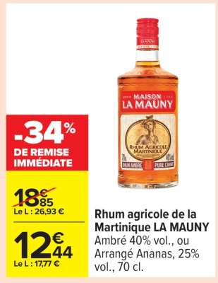 Rhum agricole de la Martinique LA MAUNY