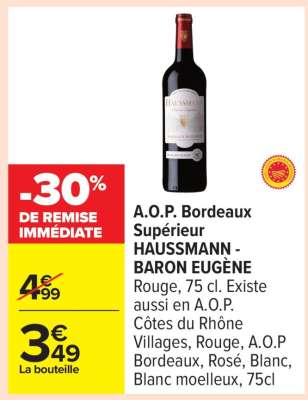 A.O.P. Bordeaux Supérieur HAUSSMANN BARON EUGÈNE