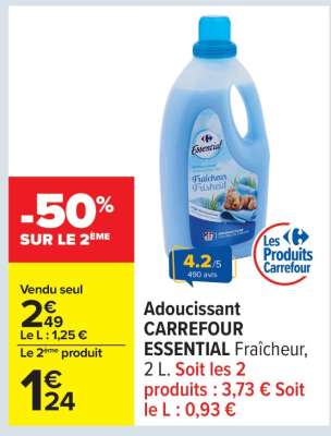 Adoucissant CARREFOUR ESSENTIAL Fraîcheur