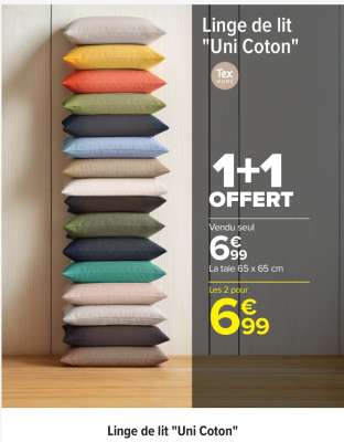 Linge de lit ''Uni coton''