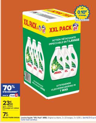 Lessive liquide "XXL PACK" Ariel