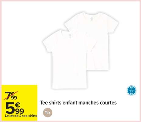 Tee shirts enfant manches courtes