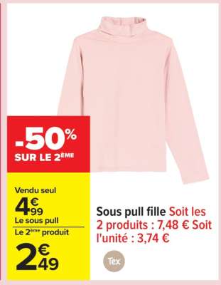 Sous pull fille