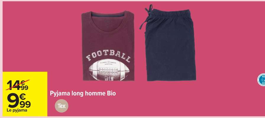 Pyjama long homme Bio