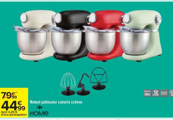 Robot pâtissier coloris crème