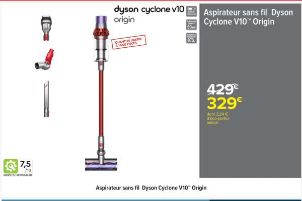 Aspirateur sans fil Dyson Cyclone V10 Origin
