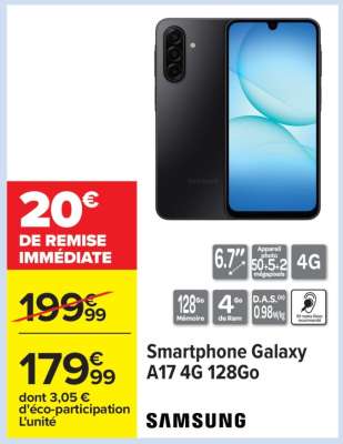 Smartphone Galaxy A17 4G 128Go