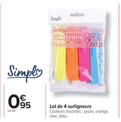 Lot de 4 surligneurs