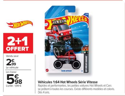 Véhicules 1:64 Hot Wheels Série Vitesse