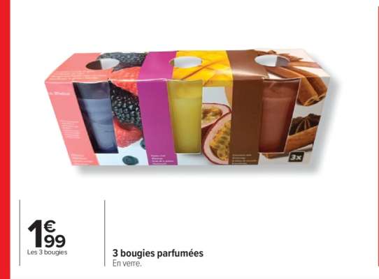 3 bougies parfumées