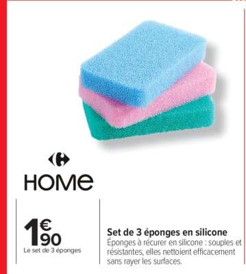 Set de 3 éponges en silicone
