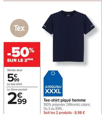 Tee-shirt piqué homme