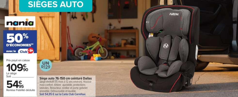 Siège auto 76-150 cm ceinture Dallas