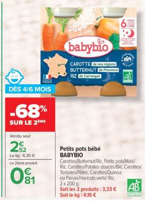Petits pots bébé BABYBIO