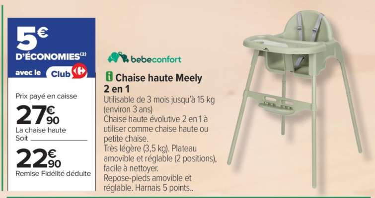 Chaise haute Meely 2 en 1