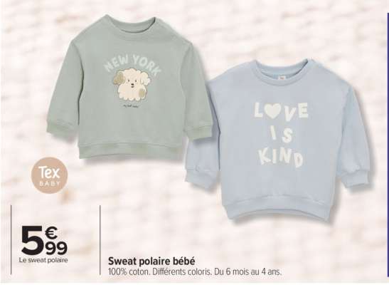 Sweat polaire bébé
