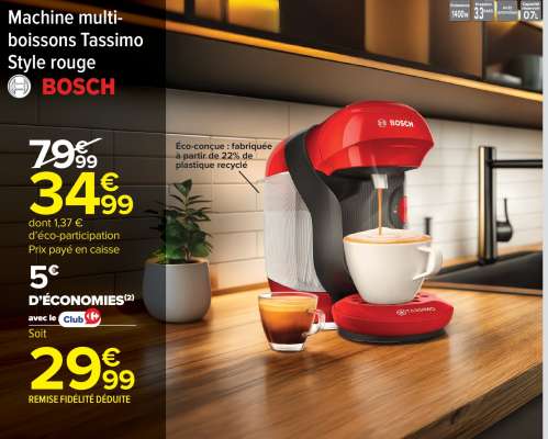Machine multi-boissons Tassimo Style rouge